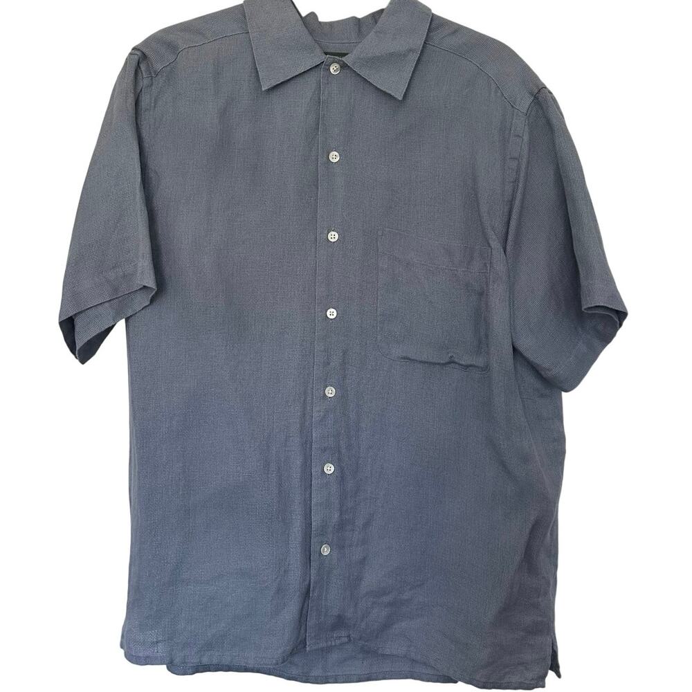 Banana Republic (M) 100% Irish Linen Resort Shirt Button Up Casual Light Blue